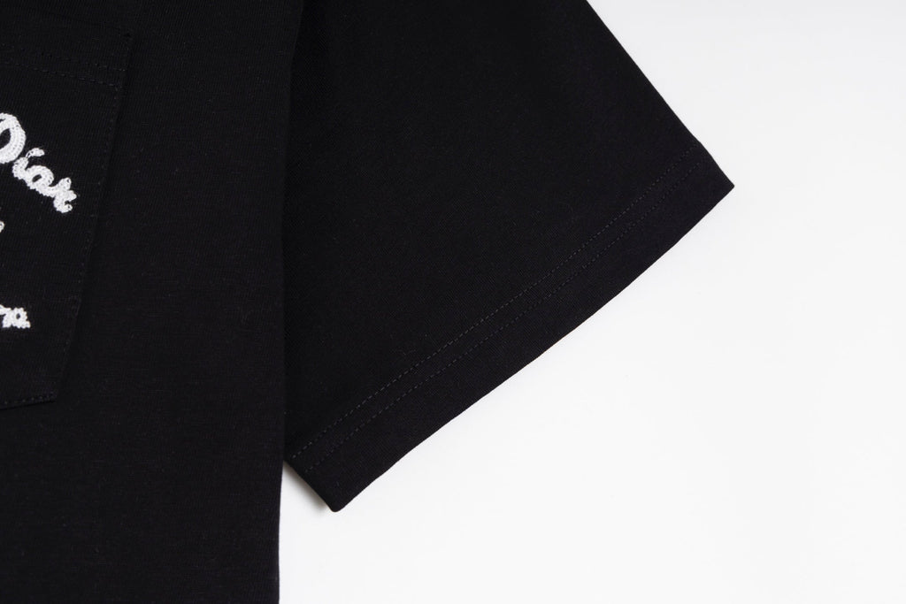 Double-sided embroidered cotton T-shirt