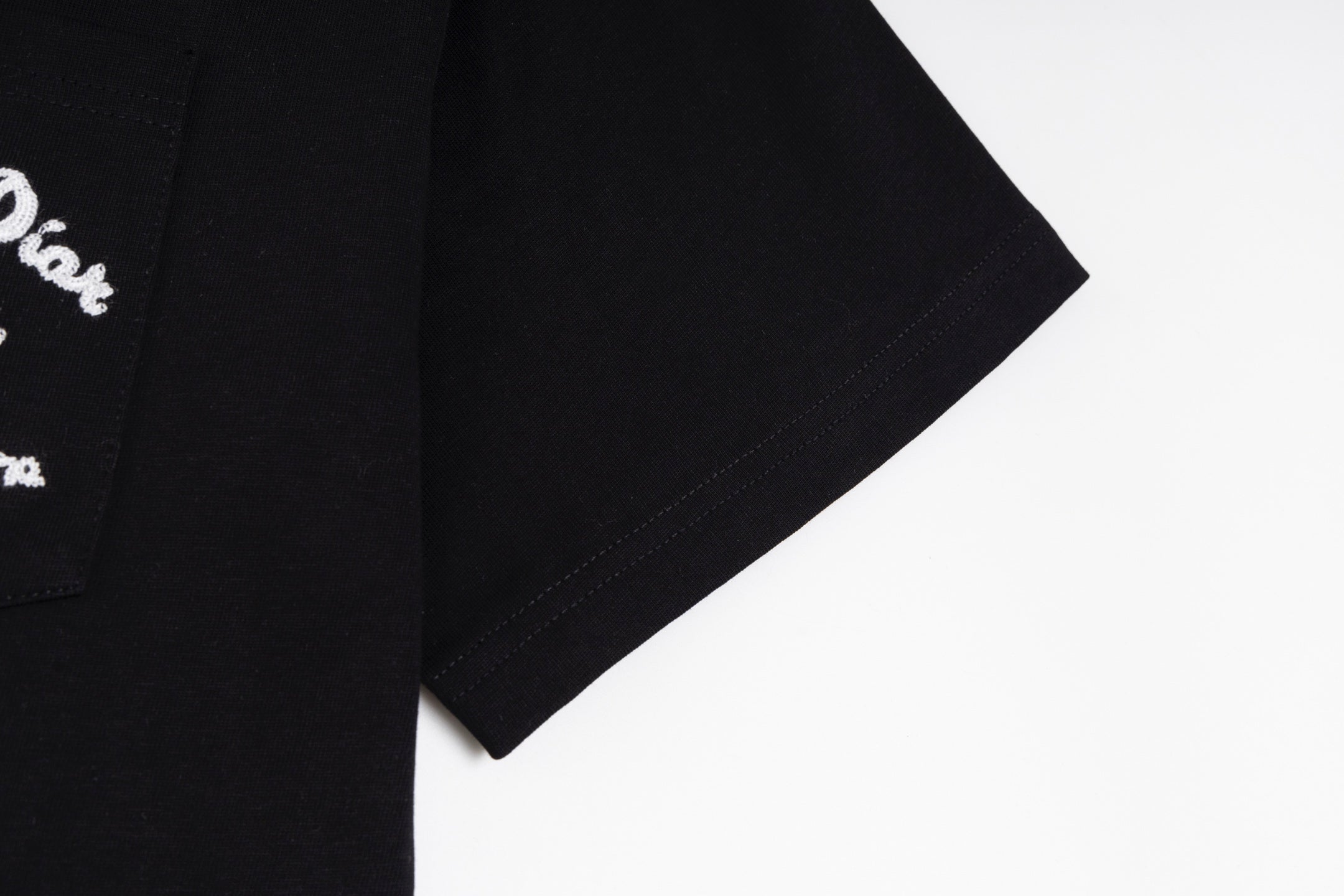 Double-sided embroidered cotton T-shirt