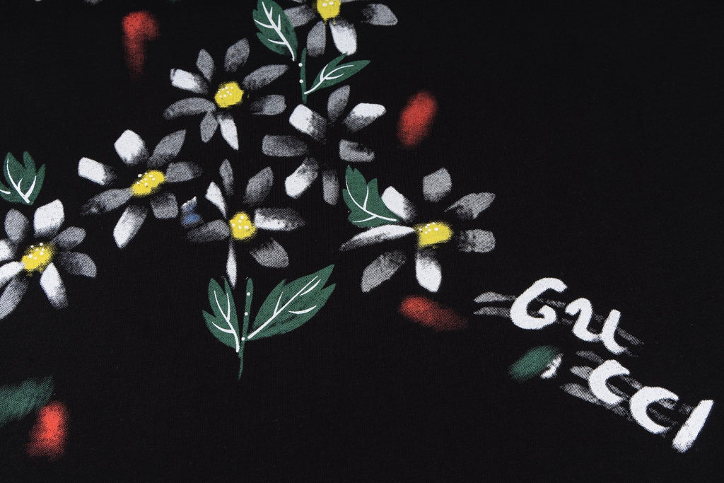 Floral cotton T-shirt