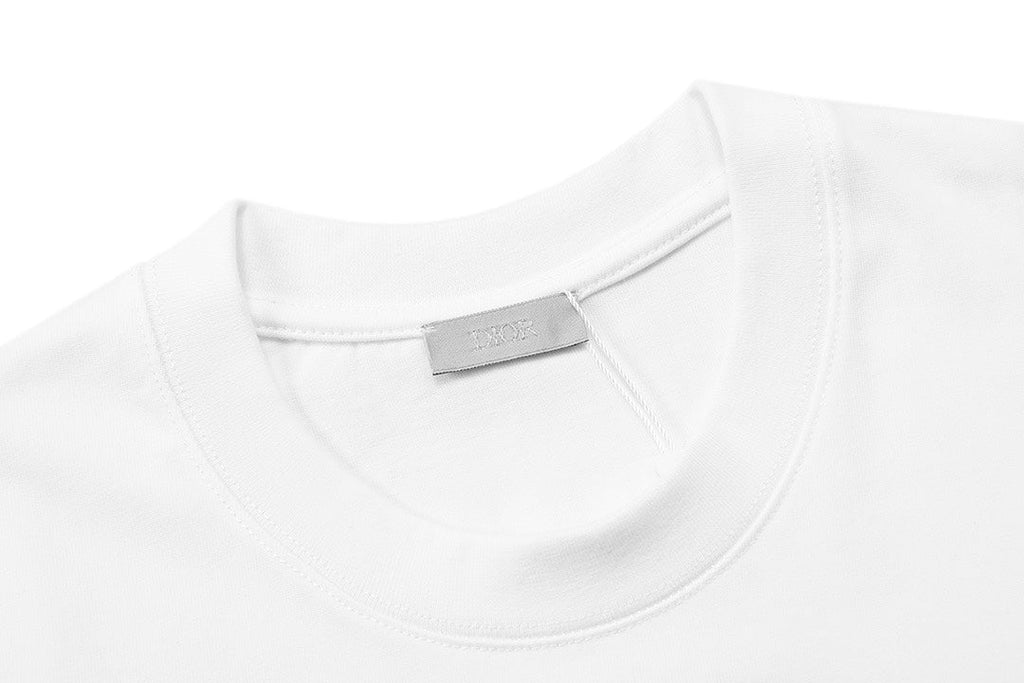 Foamed crew neck cotton T-shirt