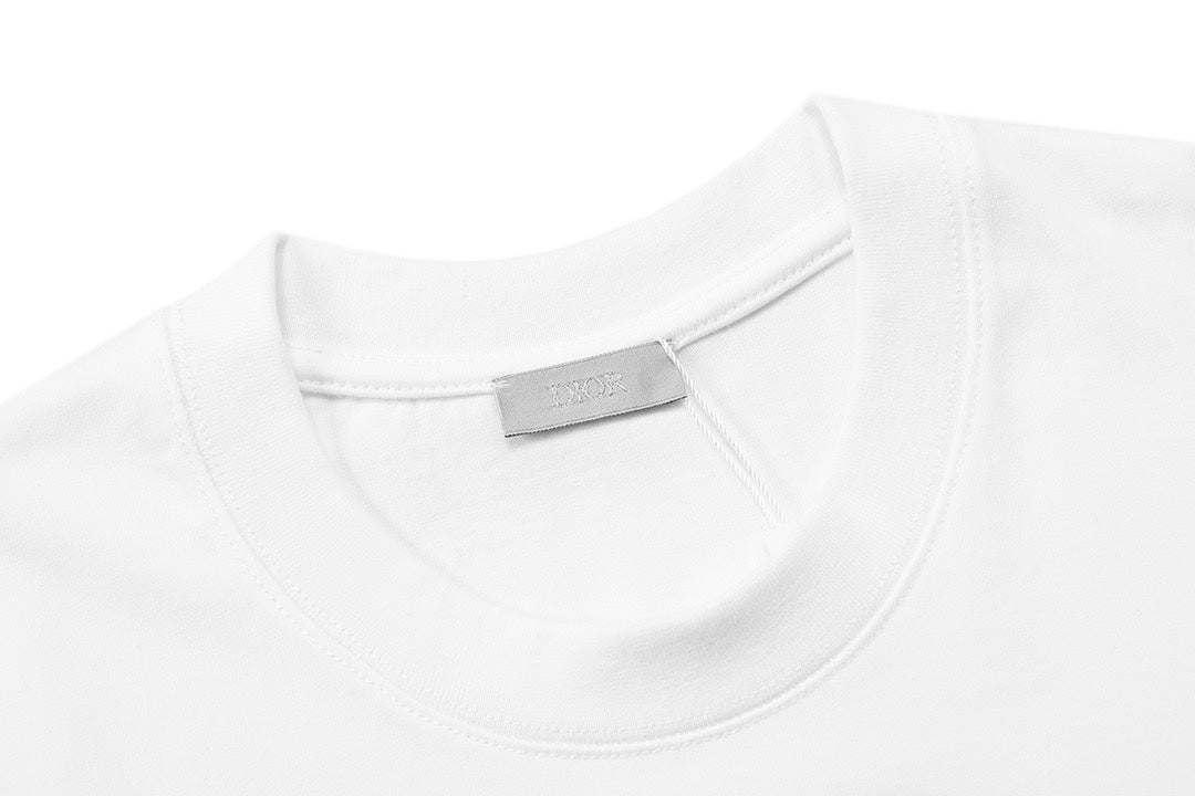 Foamed crew neck cotton T-shirt