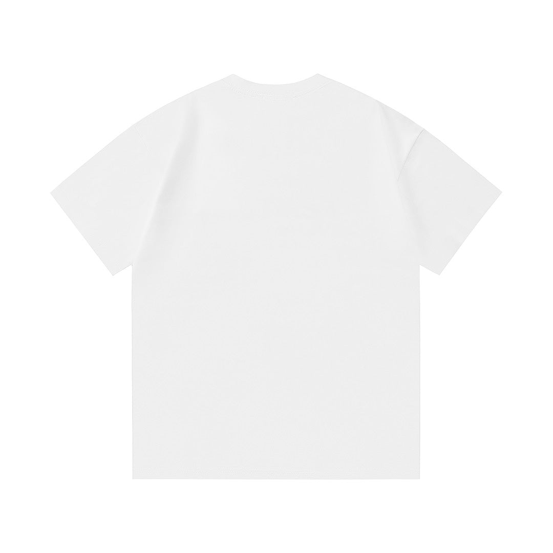 Foamed crew neck cotton T-shirt