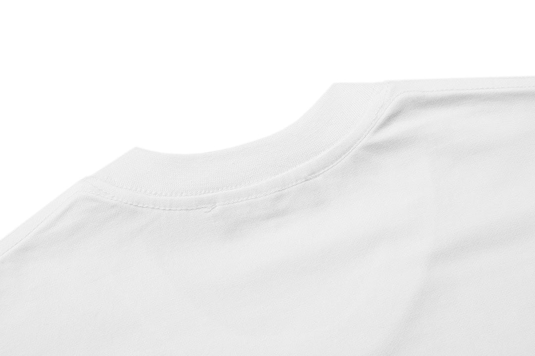 Foamed crew neck cotton T-shirt