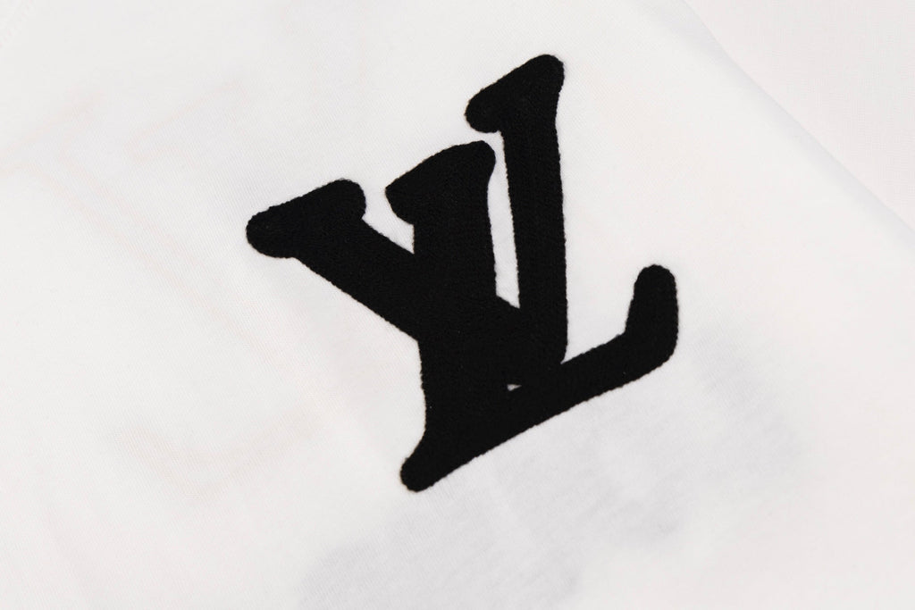 Double-sided embroidered cotton T-shirt