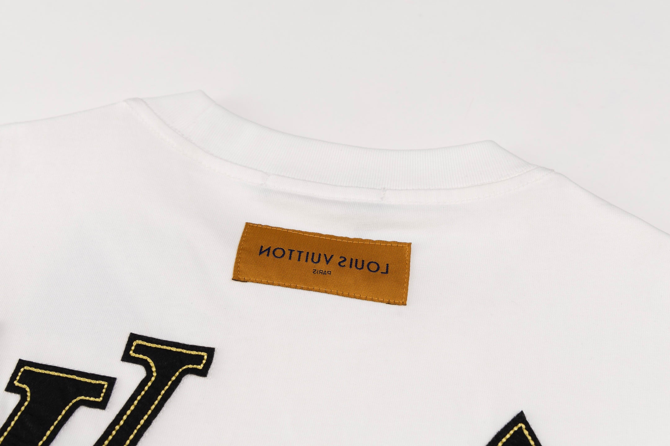 Double-sided embroidered cotton T-shirt