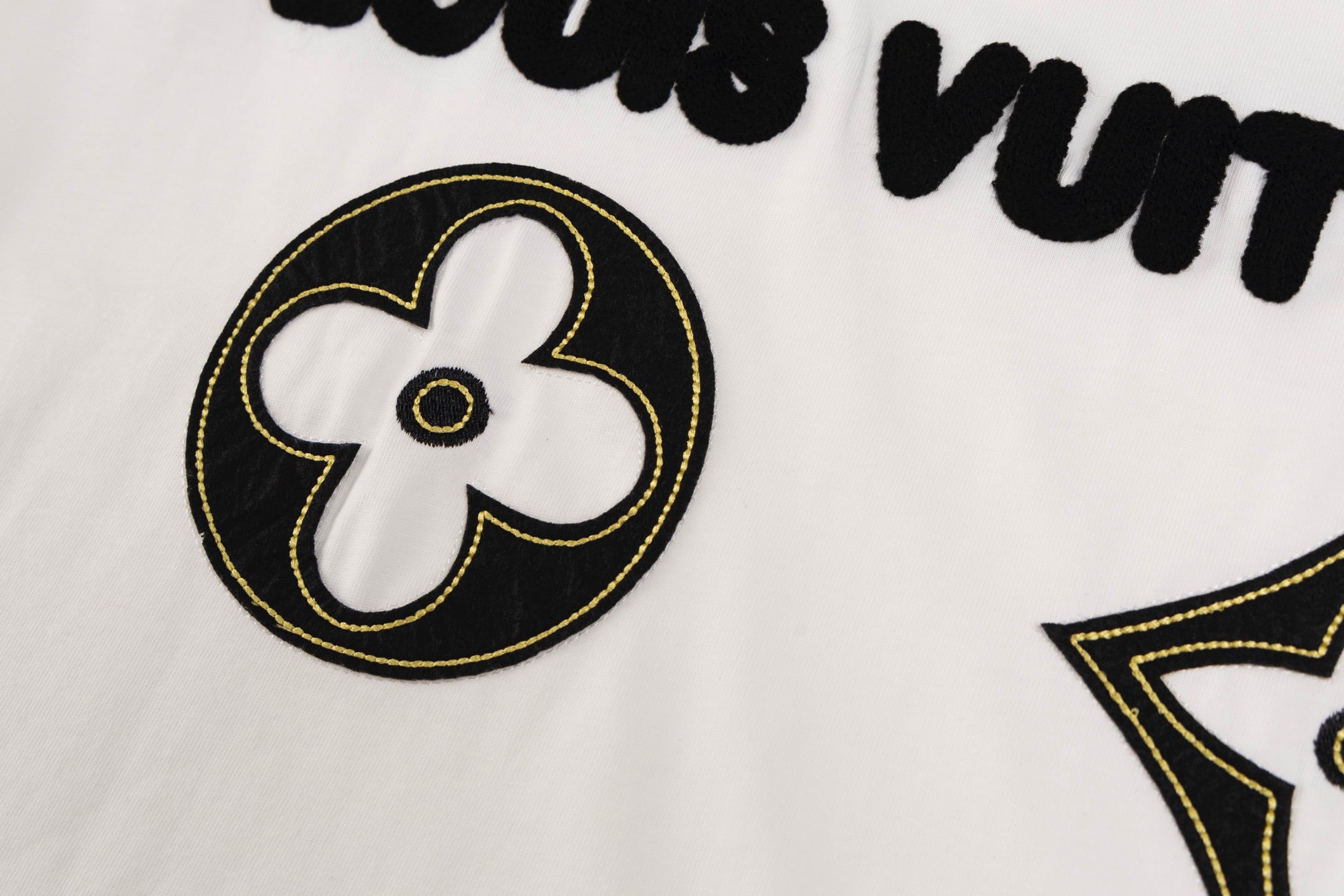 Double-sided embroidered cotton T-shirt