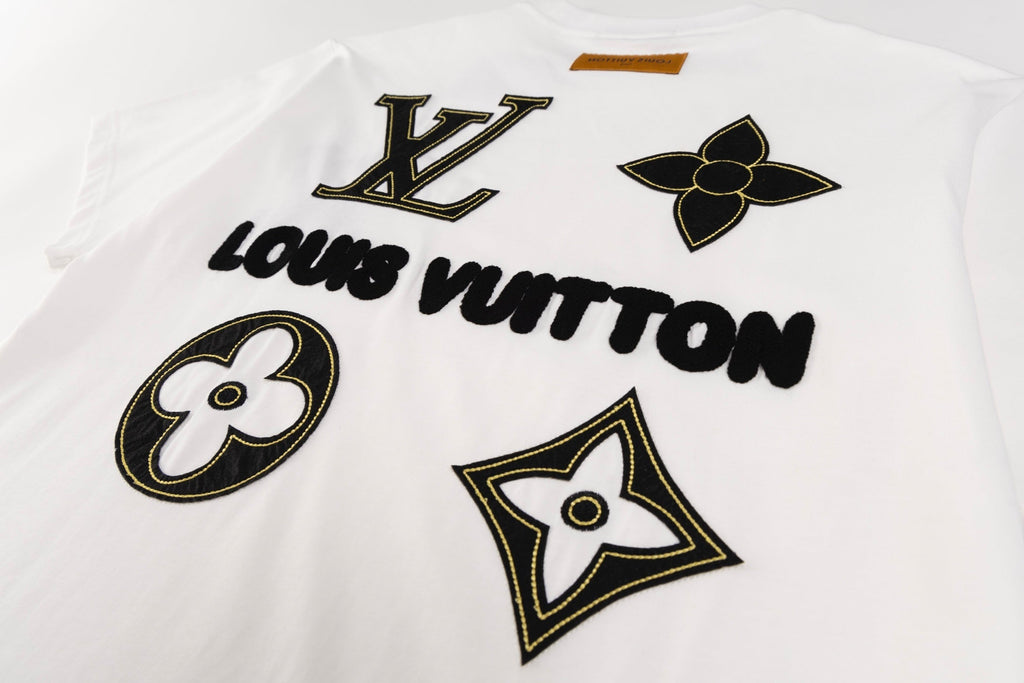 Double-sided embroidered cotton T-shirt