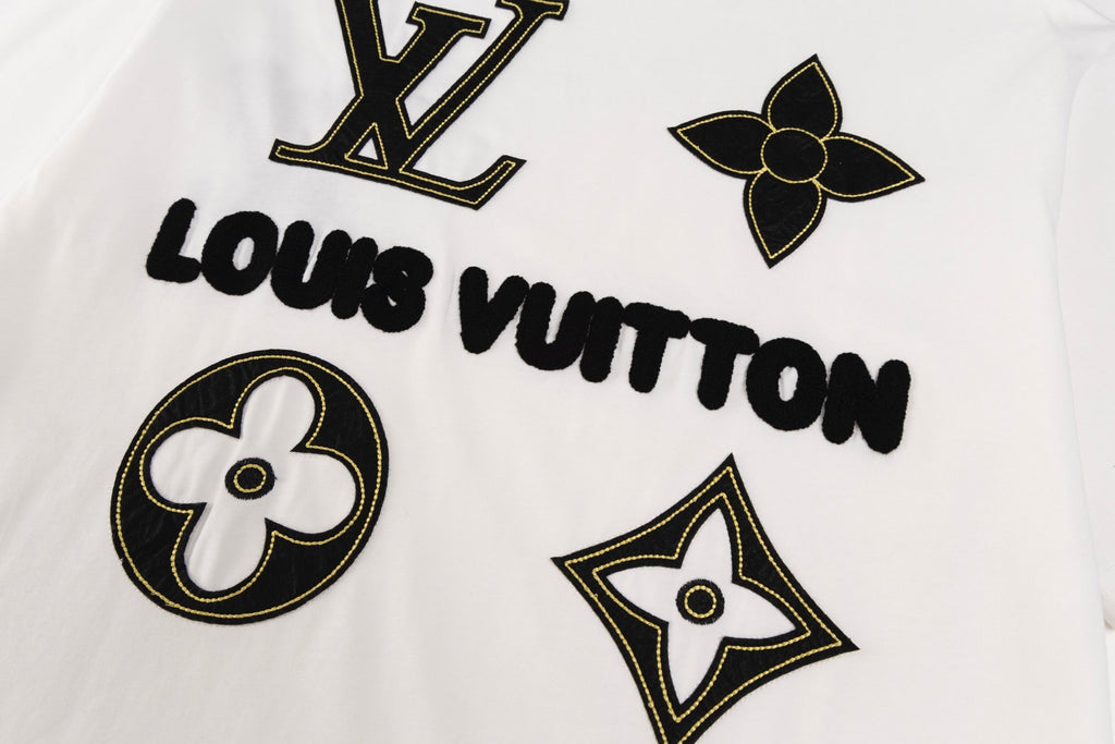 Double-sided embroidered cotton T-shirt