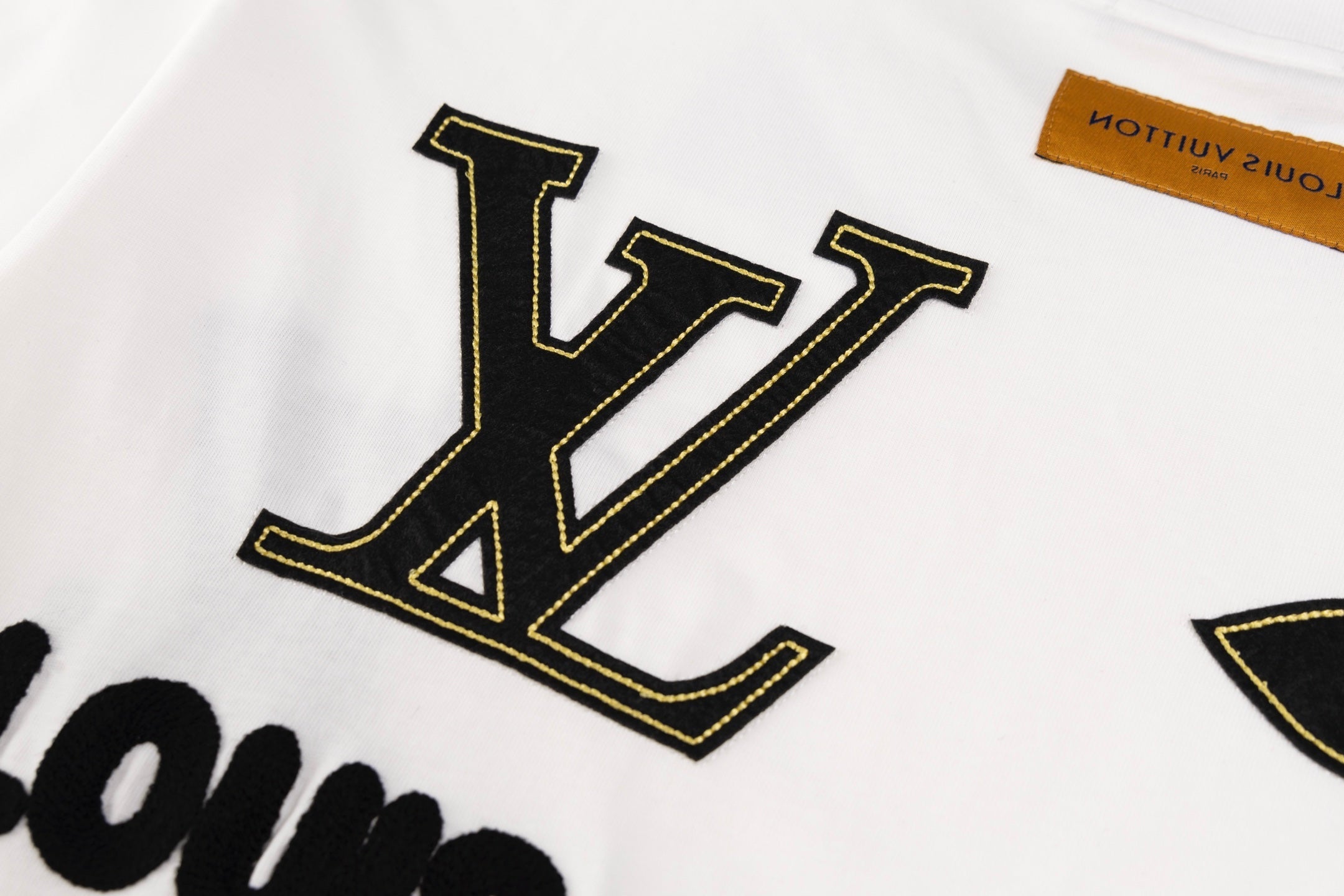 Double-sided embroidered cotton T-shirt