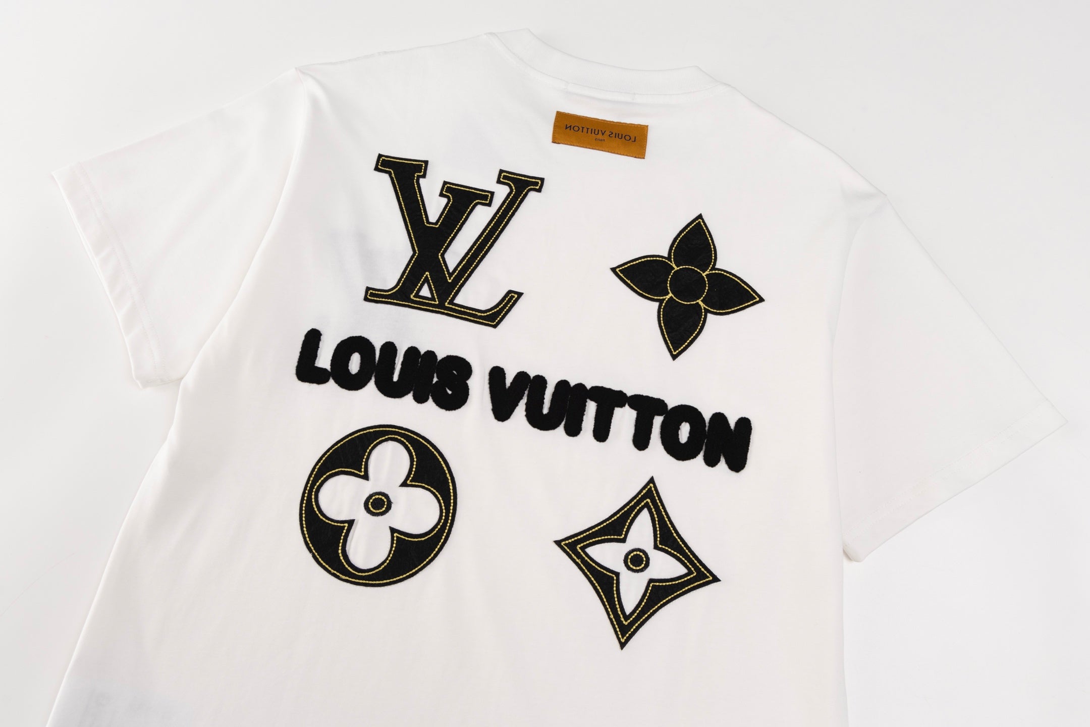 Double-sided embroidered cotton T-shirt