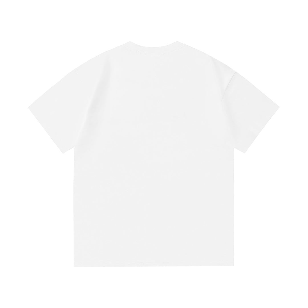 Personalized embroidered ink-splashed cotton T-shirt