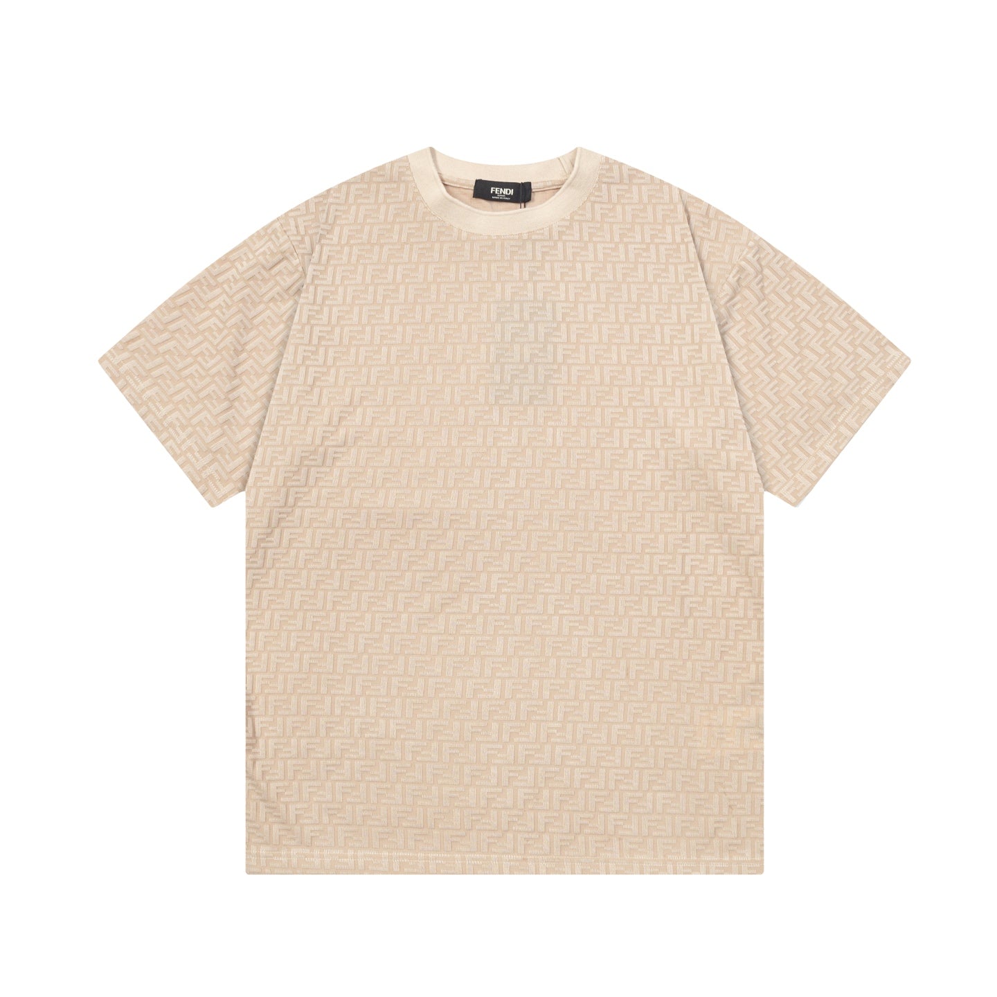 3D embroidered round neck cotton T-shirt