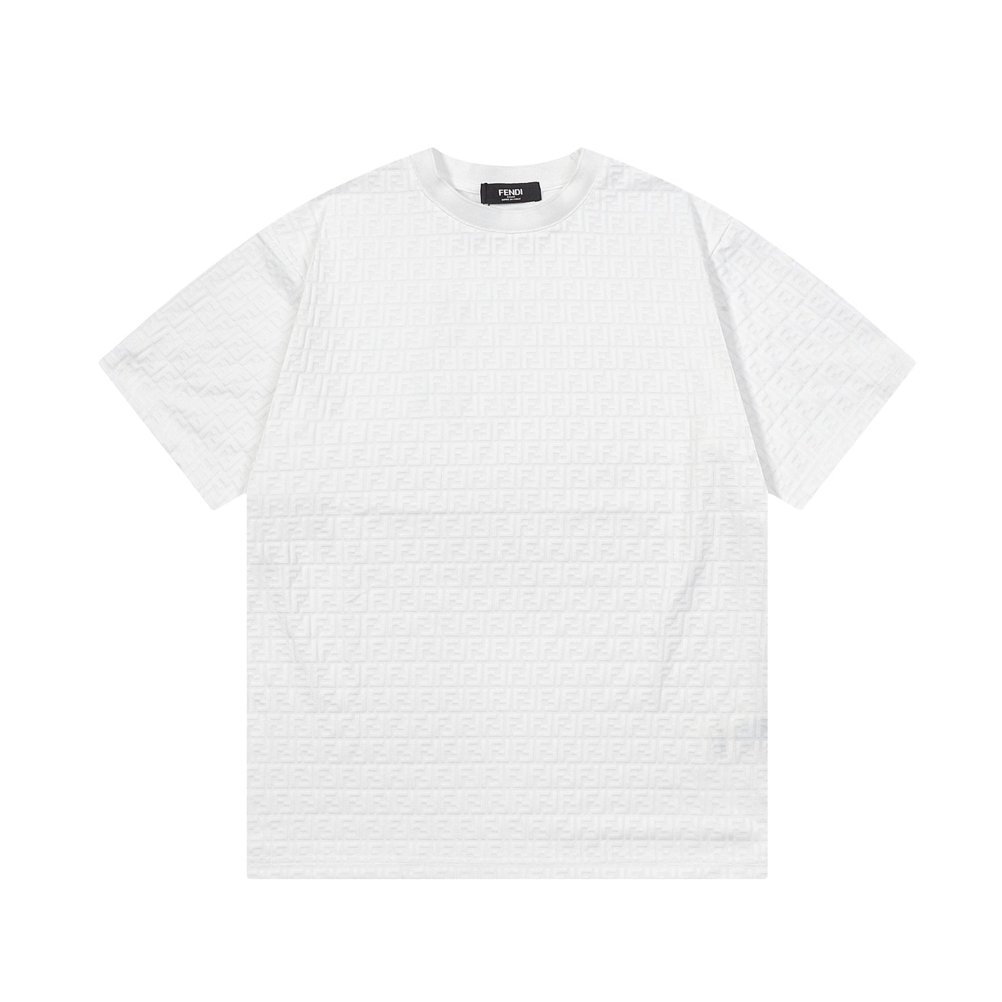 3D embroidered round neck cotton T-shirt