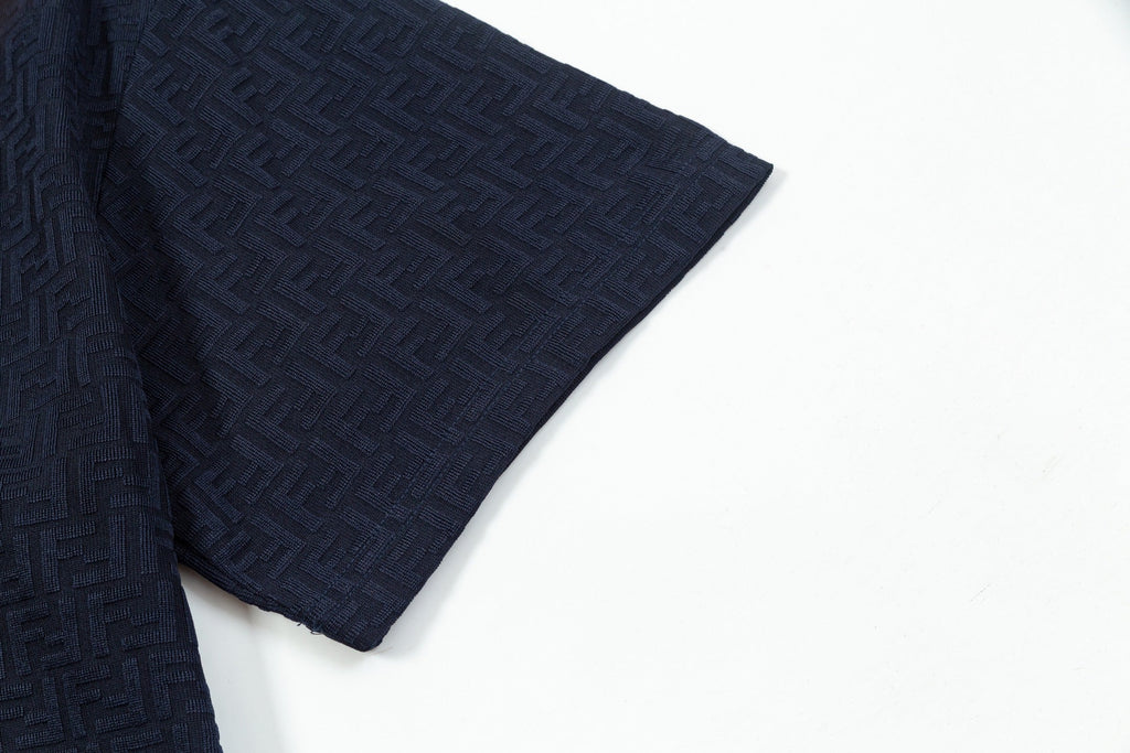 3D embroidered round neck cotton T-shirt