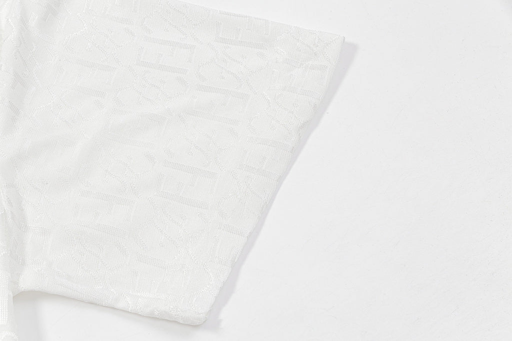 Ice silk jacquard cotton T-shirt