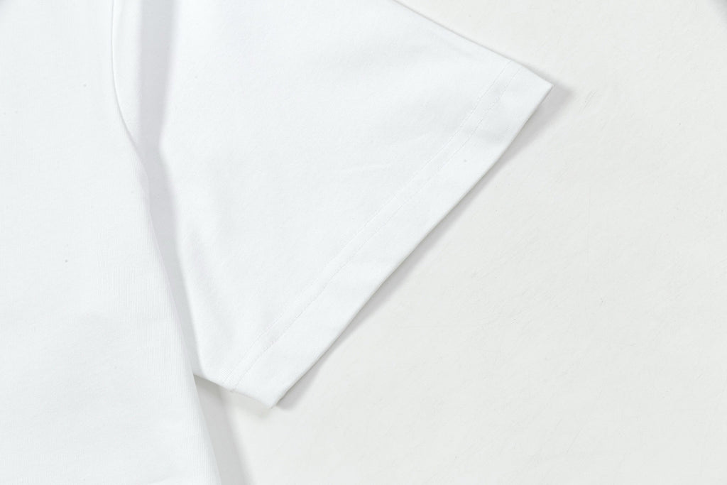 Leather embroidered print T-shirt