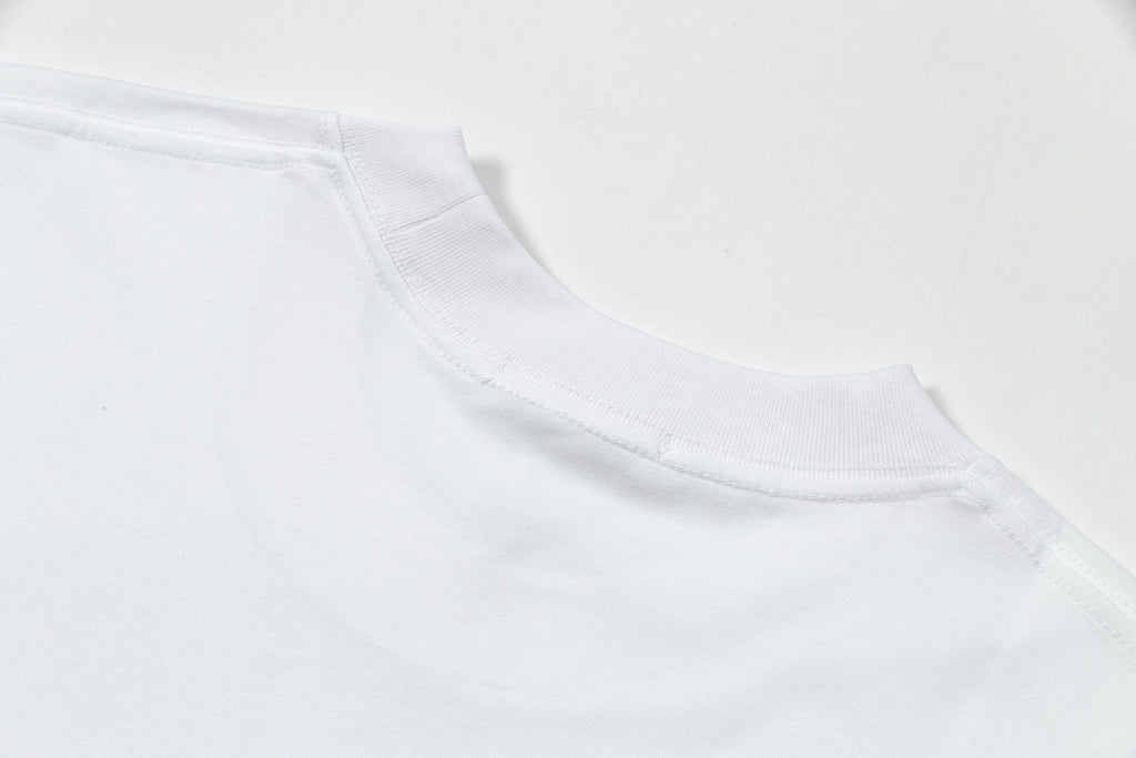 Leather embroidered print T-shirt