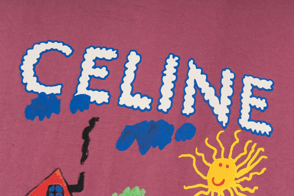 Painted printed cotton T-shirt