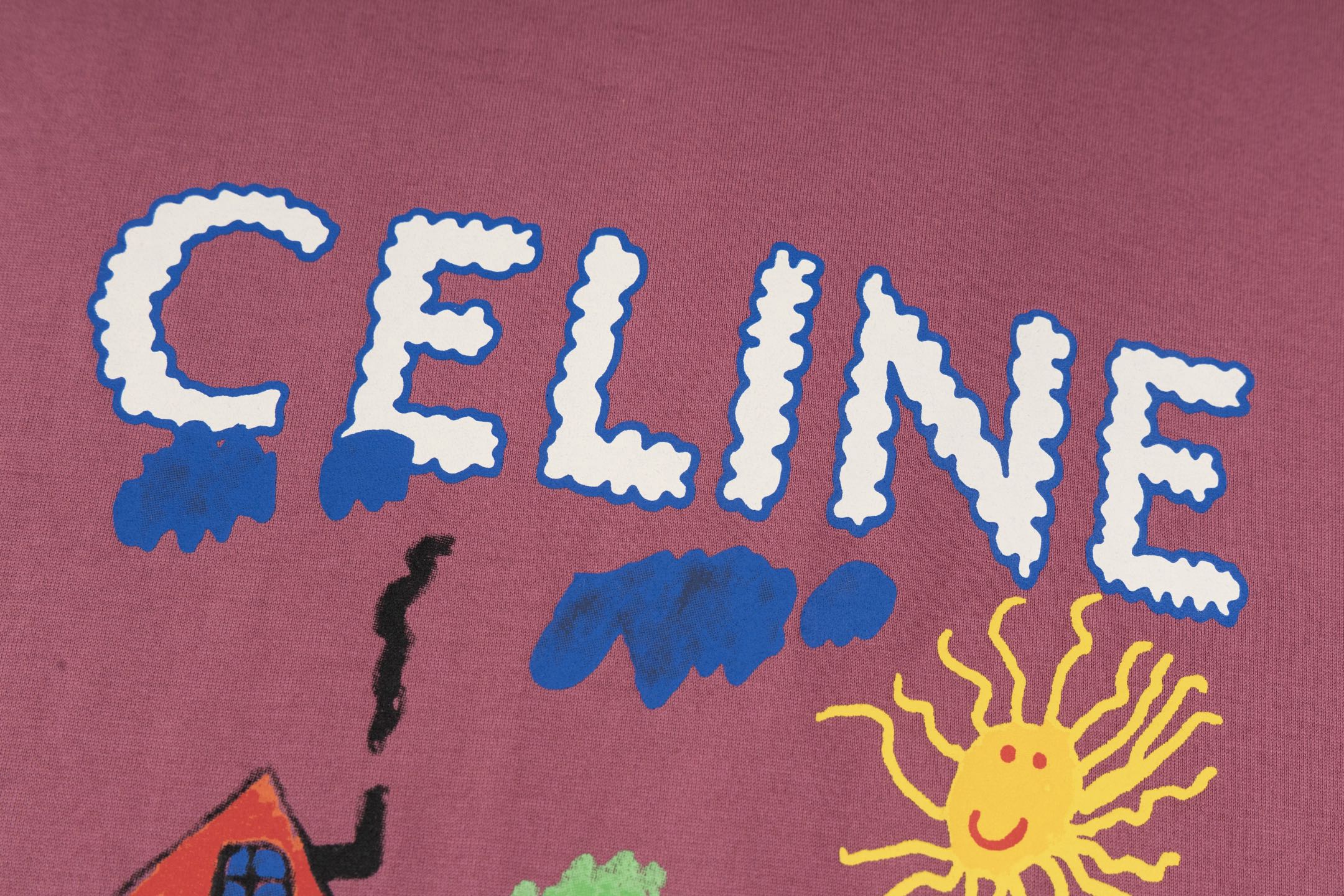 Painted printed cotton T-shirt