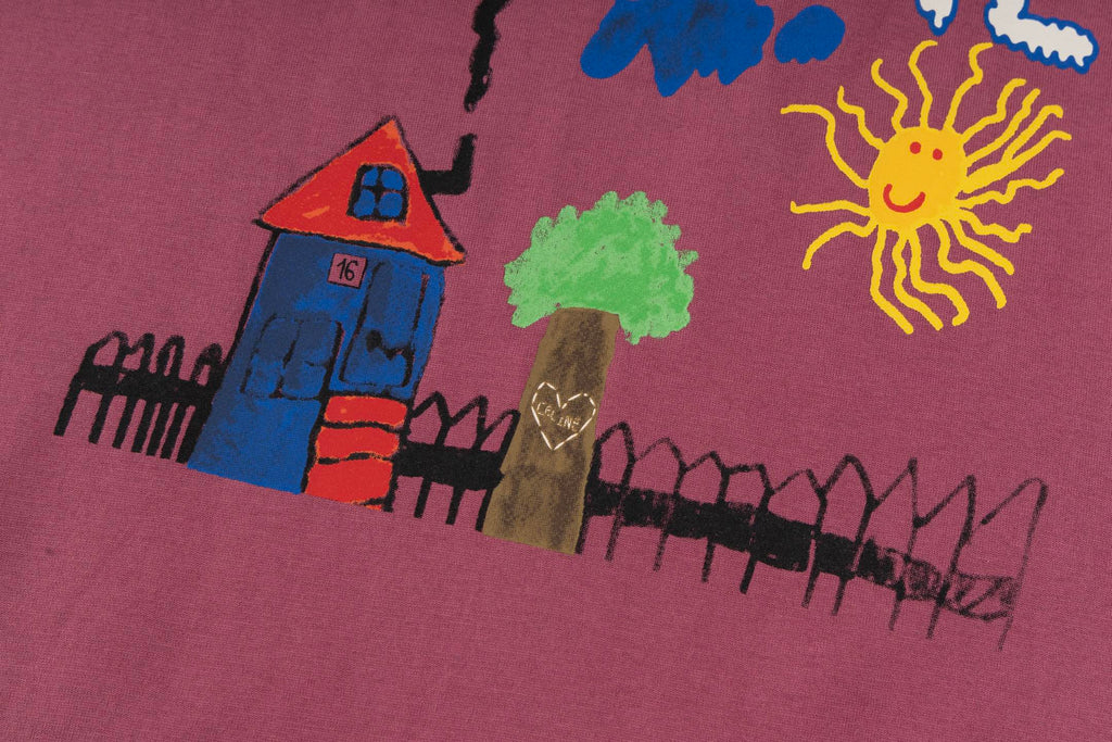 Painted printed cotton T-shirt