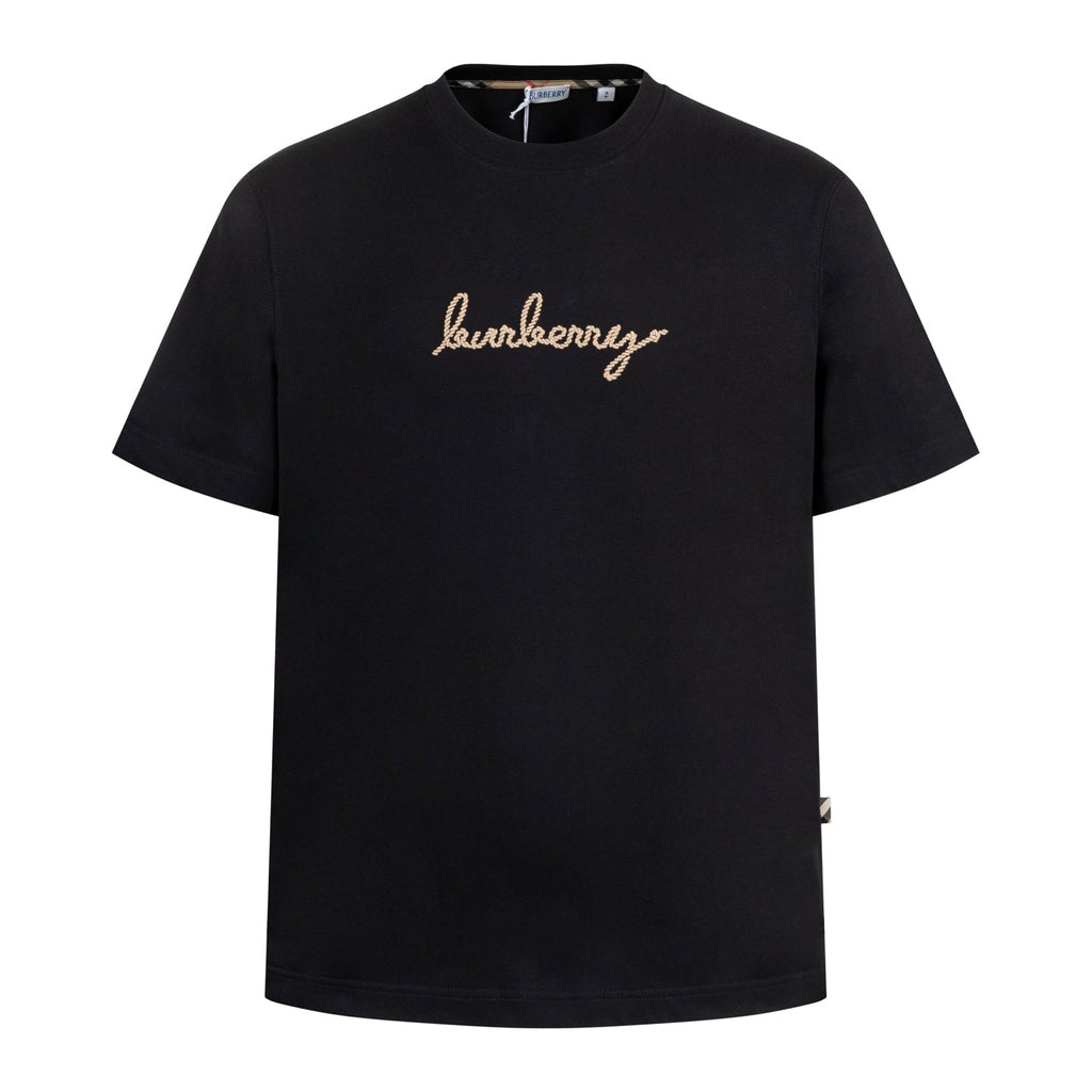 Double-sided embroidered cotton T-shirt