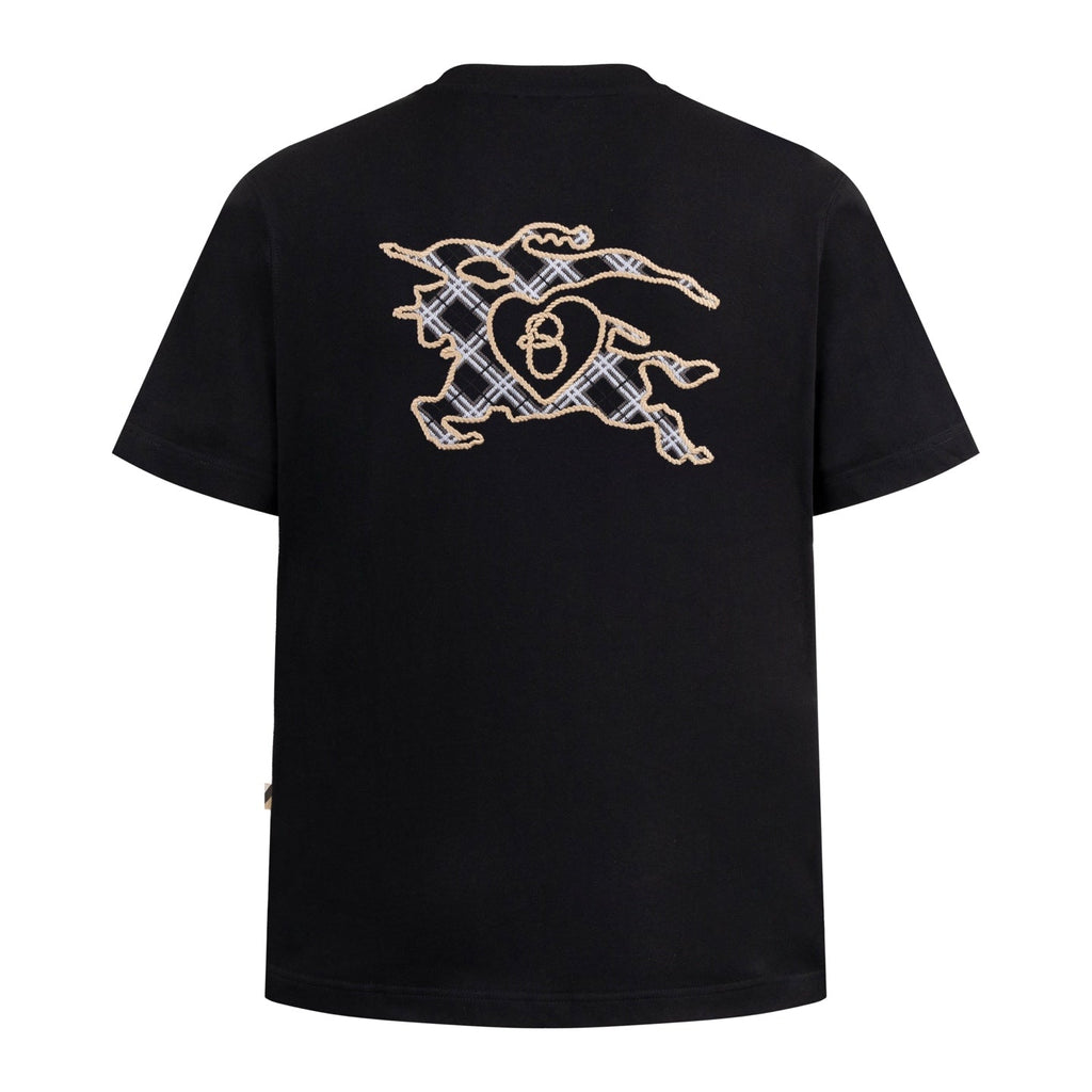 Double-sided embroidered cotton T-shirt