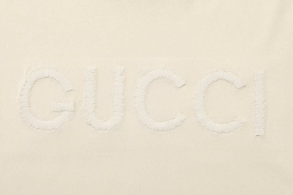 Embroidered crew neck cotton T-shirt