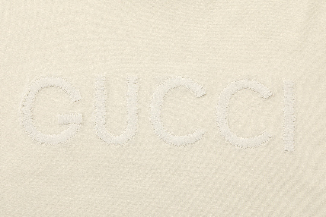 Embroidered crew neck cotton T-shirt