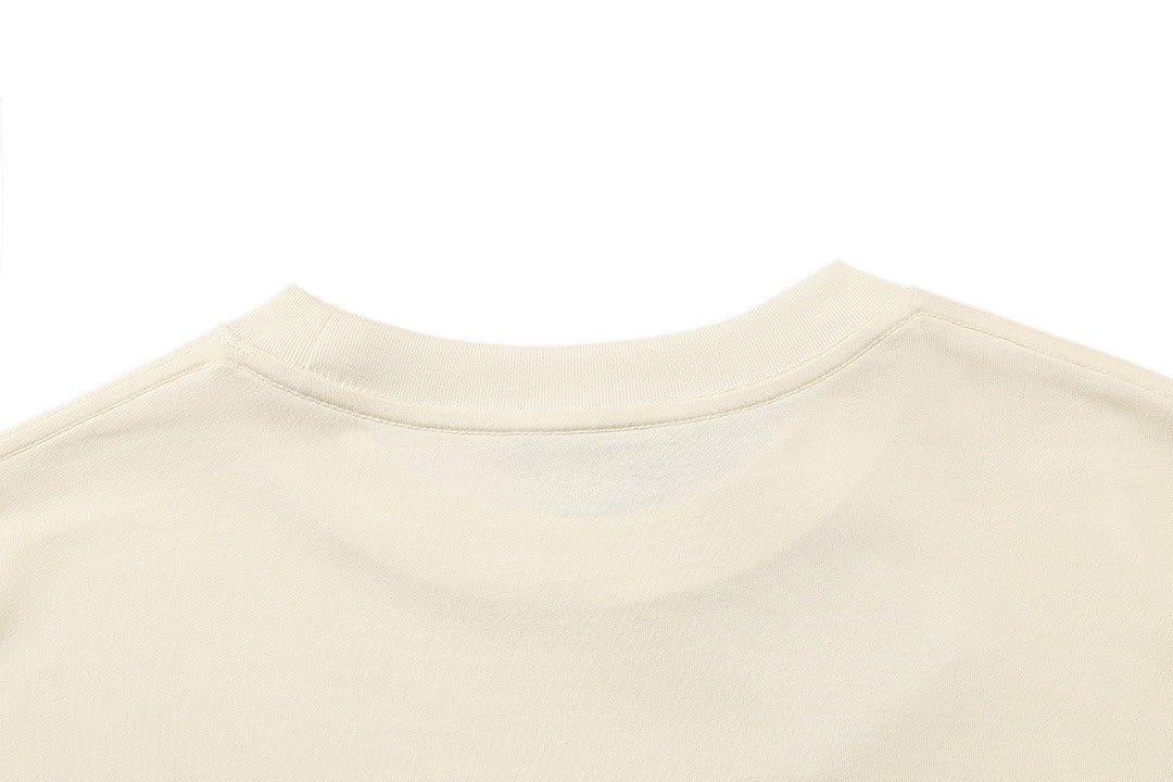 Embroidered crew neck cotton T-shirt