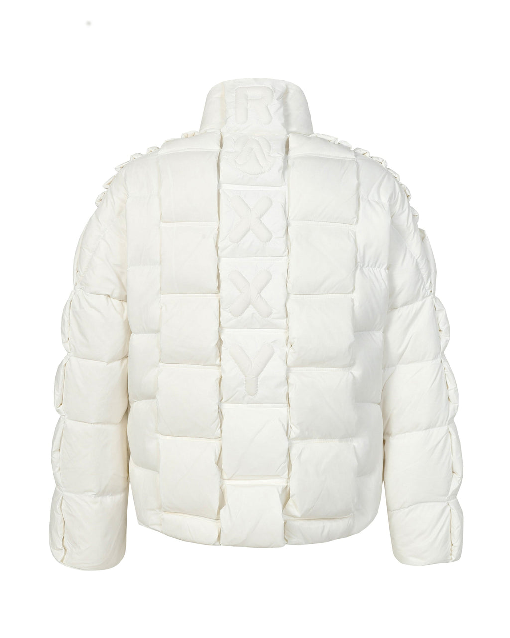 3D Quilted Zip-Up Down Jacket