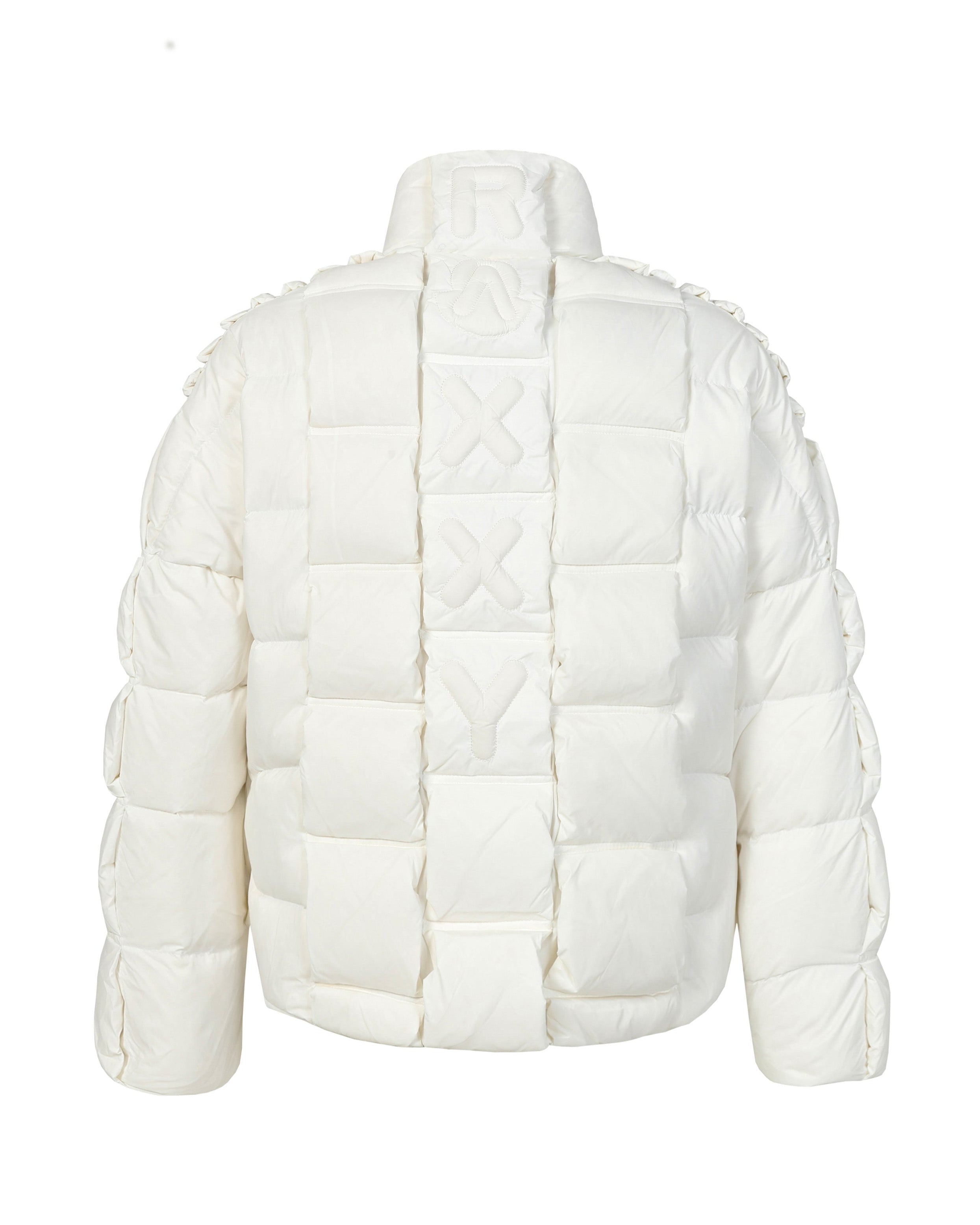 3D Quilted Zip-Up Down Jacket