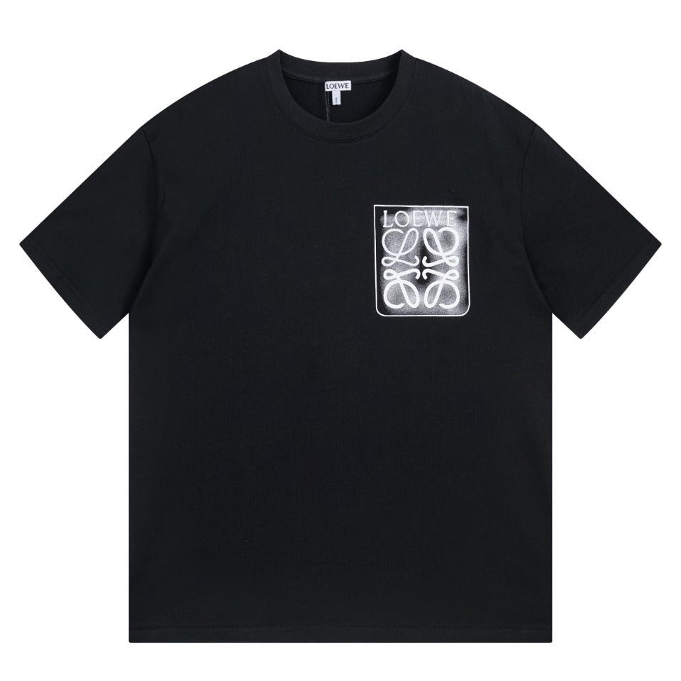 Pocket embroidery print T-shirt