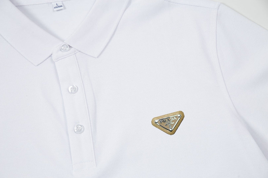 Lapel cotton T-shirt