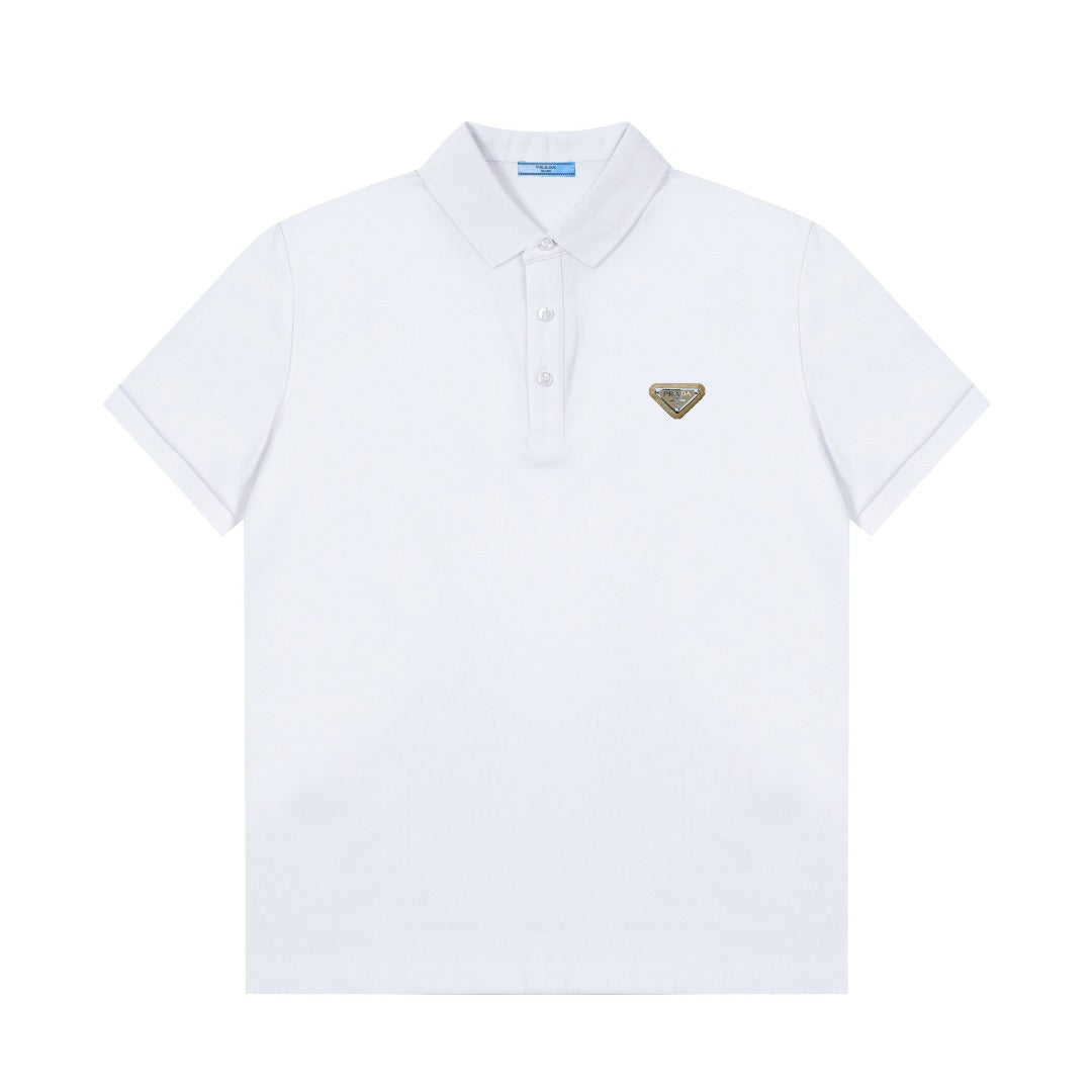 Lapel cotton T-shirt