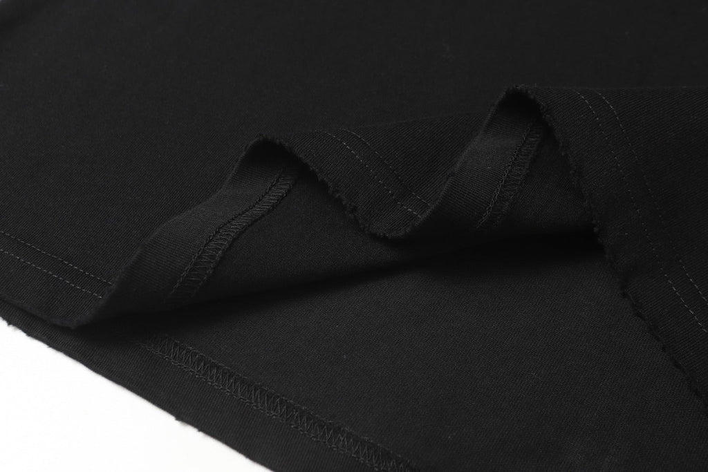 Embroidered flocked cotton T-shirt