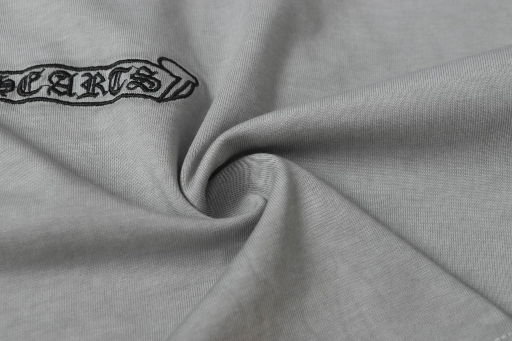 Double-sided embroidered cotton T-shirt